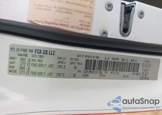 1C4PJMBX8LD517802: 43383473