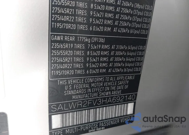 SALWR2FV3HA692140: 43383644