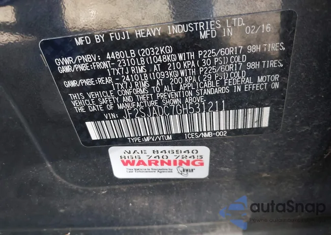 JF2SJADC7GH531211: 43384676