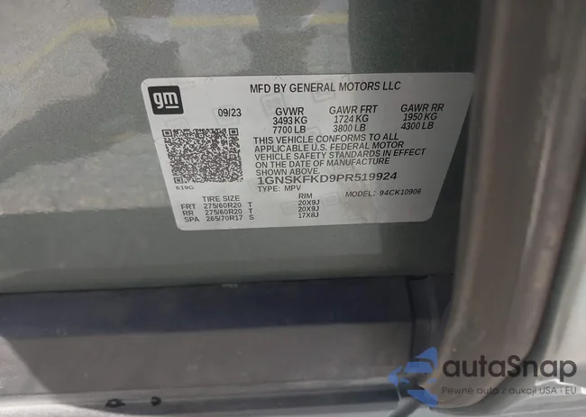 1GNSKFKD9PR519924: 43384914