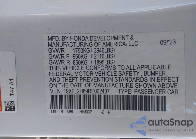 19XFL2H89RE002437: 43385065