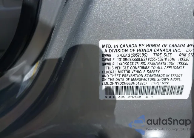 2HNYD2H66BH543857: 43385137