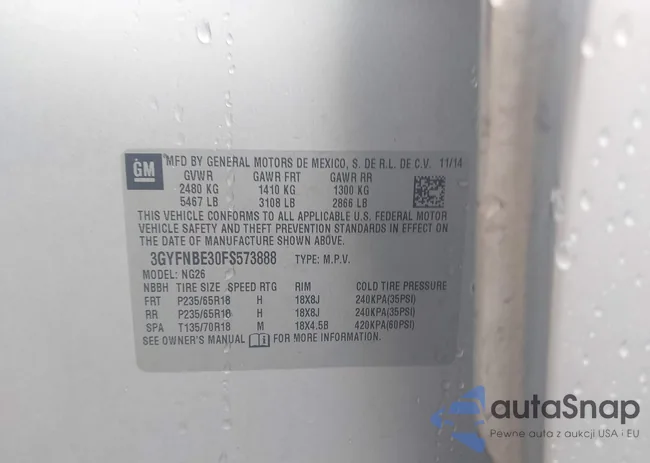 3GYFNBE30FS573888: 43385203