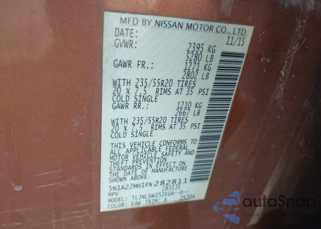 5N1AZ2MH1FN282811: 43384268