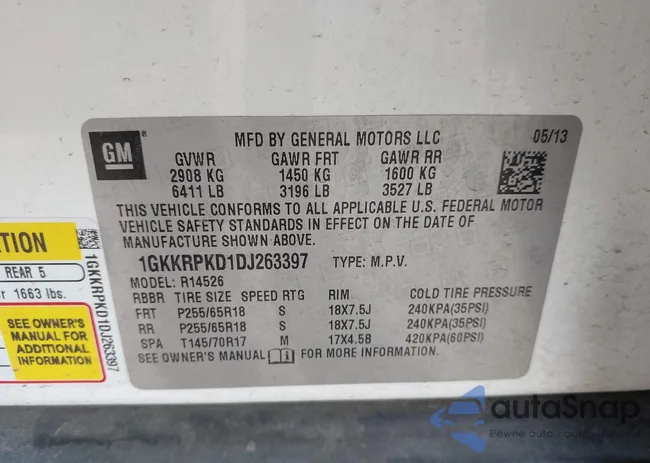 1GKKRPKD1DJ263397: 43384355