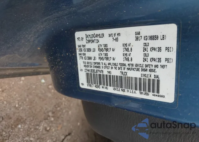 1D7HA18D93J677470: 43384383