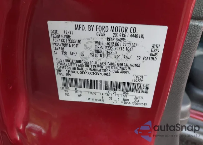 1FMCU0D7XCKB70962: 43384440