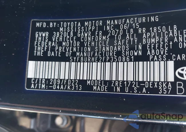 5YFBURHE2FP350861: 43384500