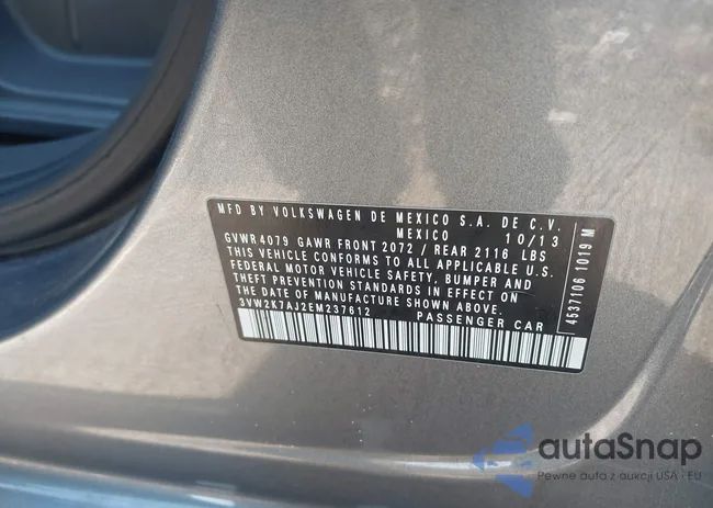 3VW2K7AJ2EM237612: 43385654