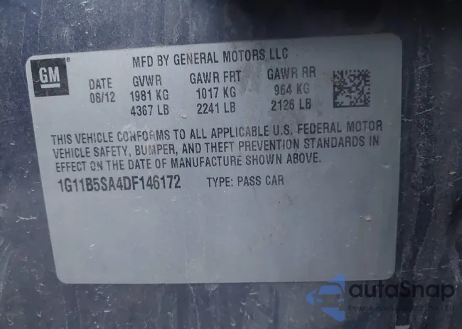 1G11B5SA4DF146172: 43385683