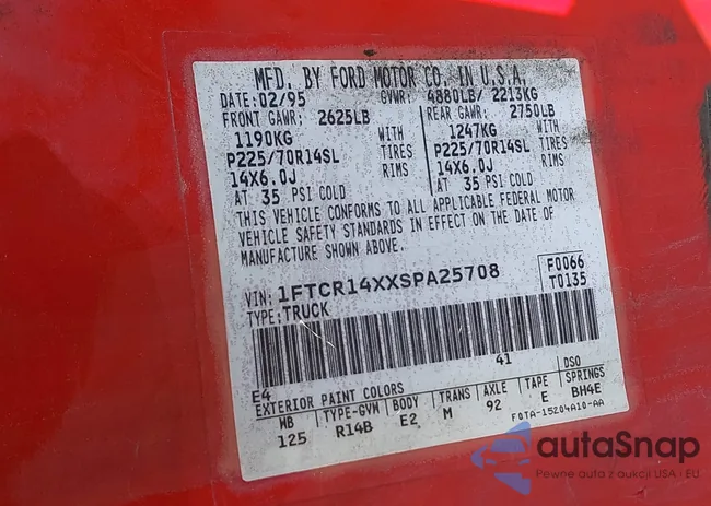 1FTCR14XXSPA25708: 43385823