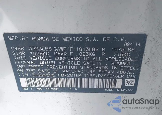 3HGGK5H51FM728164: 43385864