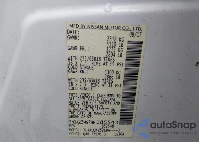 5N1AZ2MG7HN185543: 43385953