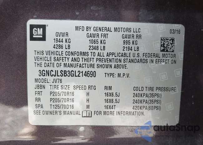 3GNCJLSB3GL214690: 43386032