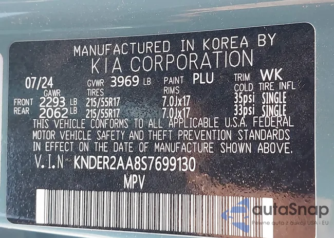 KNDER2AA8S7699130: 43386034