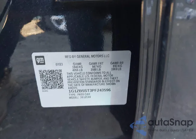 1G1ZB5ST3PF243596: 43386040