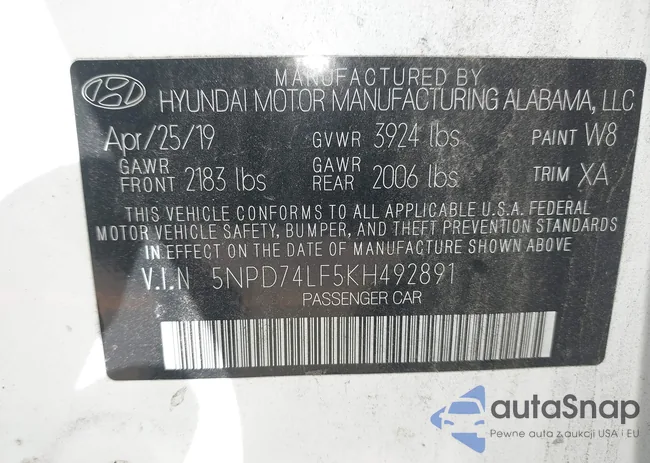 5NPD74LF5KH492891: 43386161