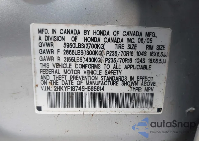2HKYF18745H565614: 43386204