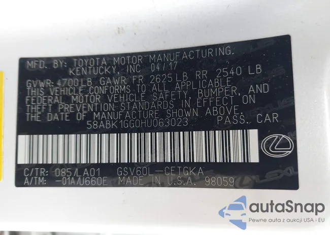 58ABK1GG0HU063023: 43385258