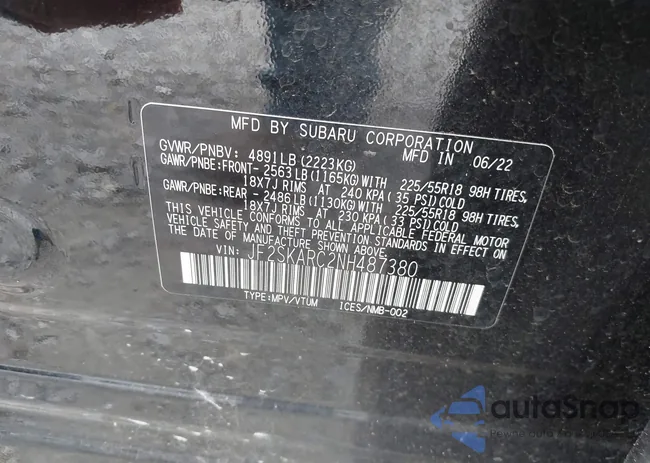 JF2SKARC2NH487380: 43385287