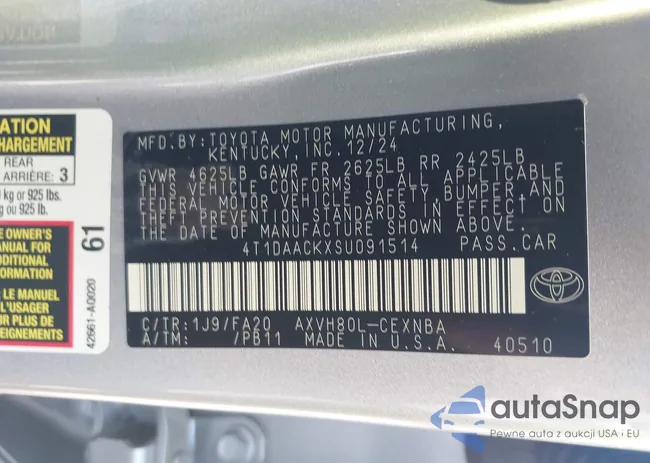 4T1DAACKXSU091514: 43385311