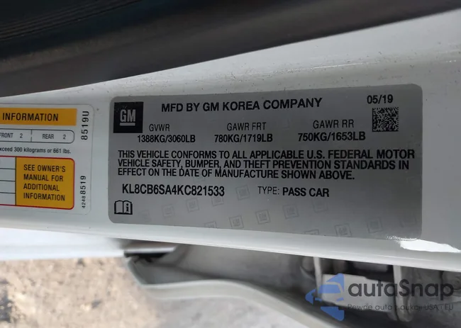 KL8CB6SA4KC821533: 43385374