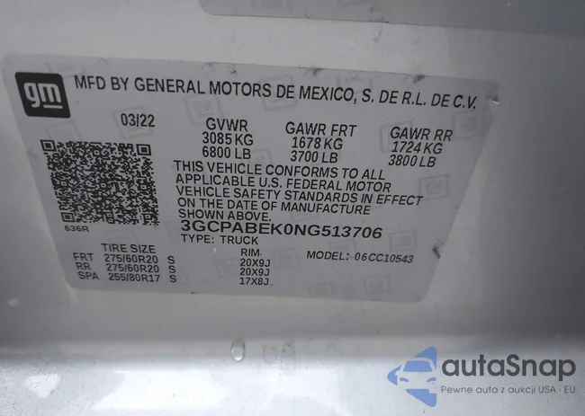 3GCPABEK0NG513706: 43385620