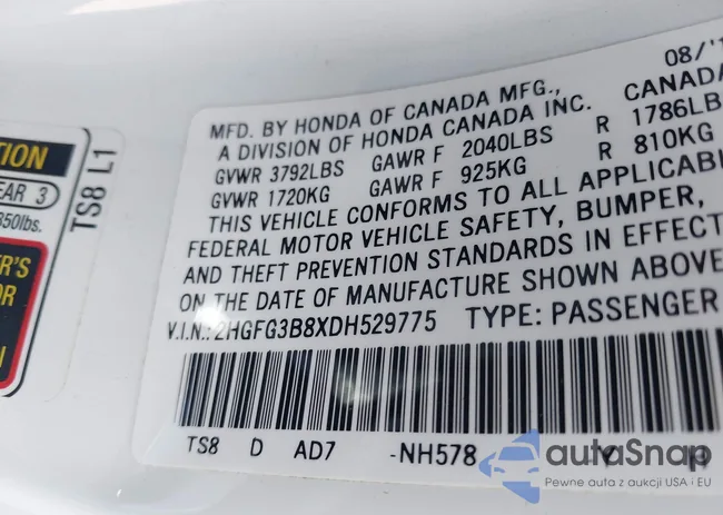 2HGFG3B8XDH529775: 43385630