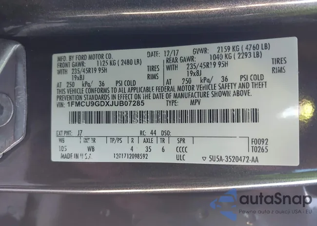 1FMCU9GDXJUB07285: 43386823