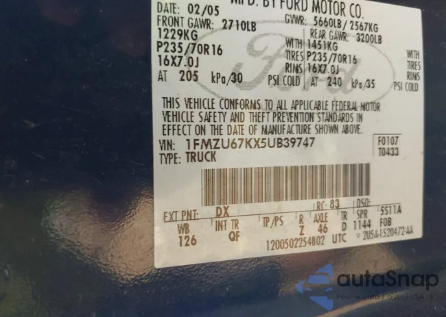 1FMZU67KX5UB39747: 43386861