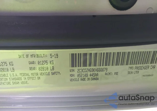 2C3CDZAG9KH666679: 43386909