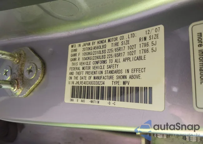 JHLRE483X8C038234: 43386962