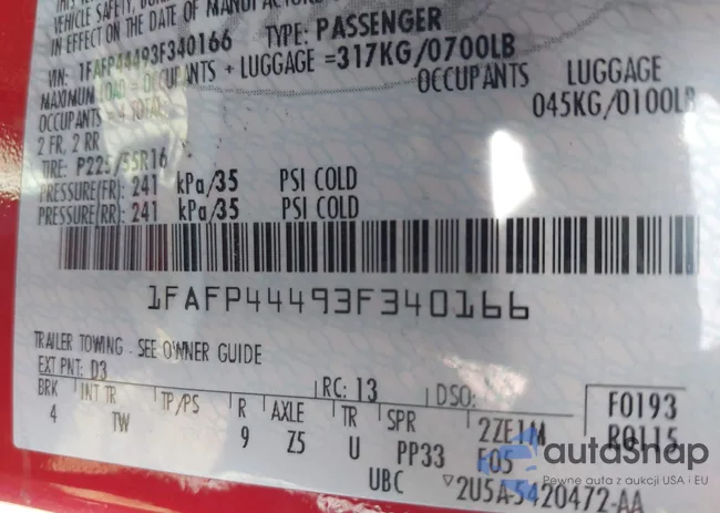 1FAFP44493F340166: 43386976
