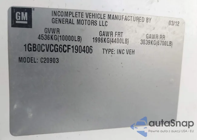 1GB0CVCG6CF190406: 43387017