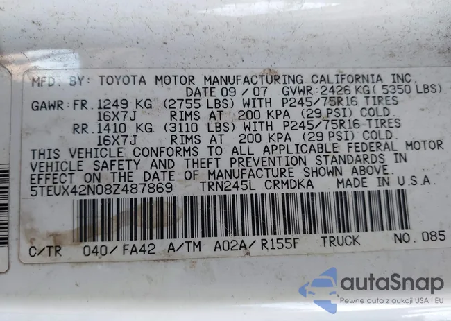 5TEUX42N08Z487869: 43387043