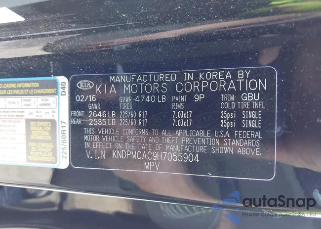 KNDPMCAC9H7055904: 43387060