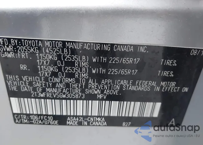 2T3WFREV5GW305873: 43387112