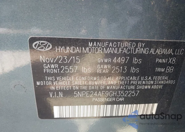 5NPE24AF9GH352257: 43387142