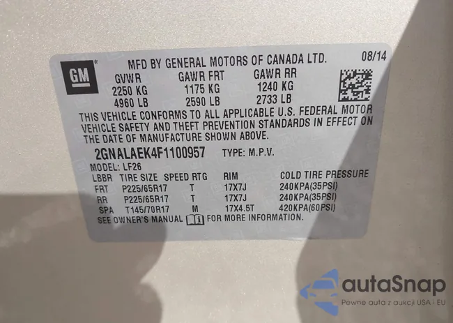 2GNALAEK4F1100957: 43387143