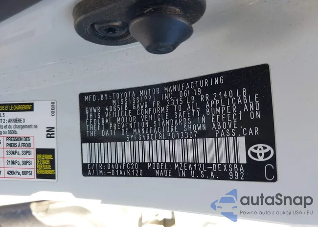 5YFS4RCE8LP013307: 43386419