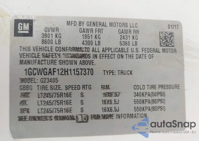 1GCWGAF12H1157370: 43386516