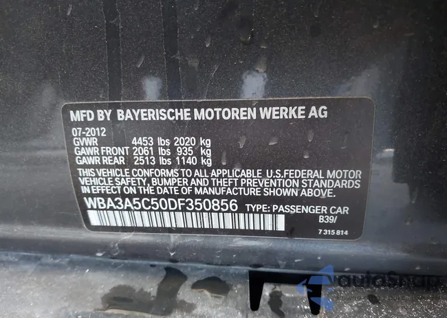 WBA3A5C50DF350856: 43386577