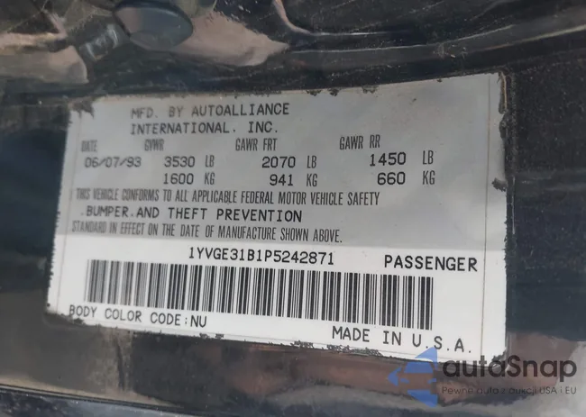 1YVGE31B1P5242871: 43386600