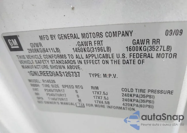 1GNLREED9AS126737: 43387723