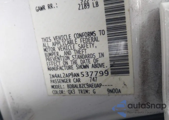 1N4AL2AP9AN537799: 43387788