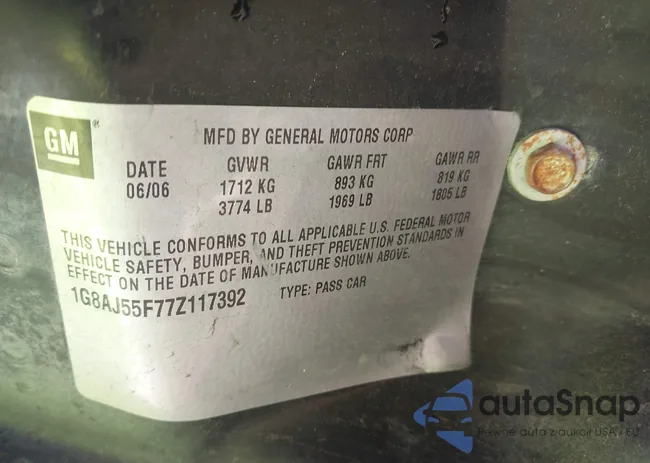 1G8AJ55F77Z117392: 43387812