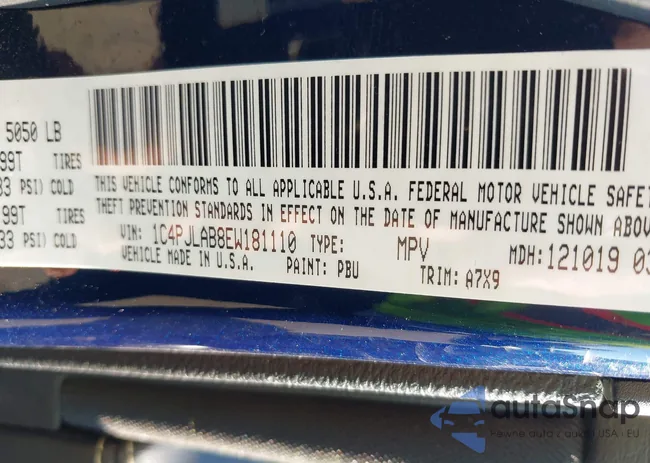 1C4PJLAB8EW181110: 43387948