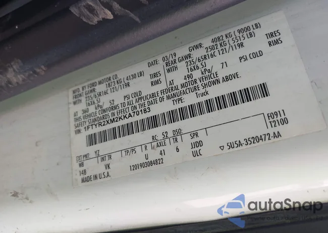 1FTYR2XM2KKA70183: 43387992