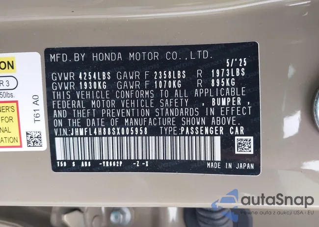 JHMFL4H88SX005958: 43388002