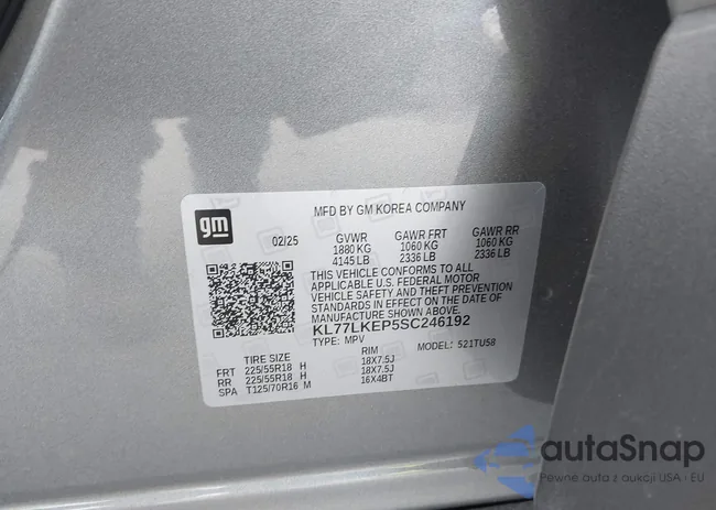 KL77LKEP5SC246192: 43388067